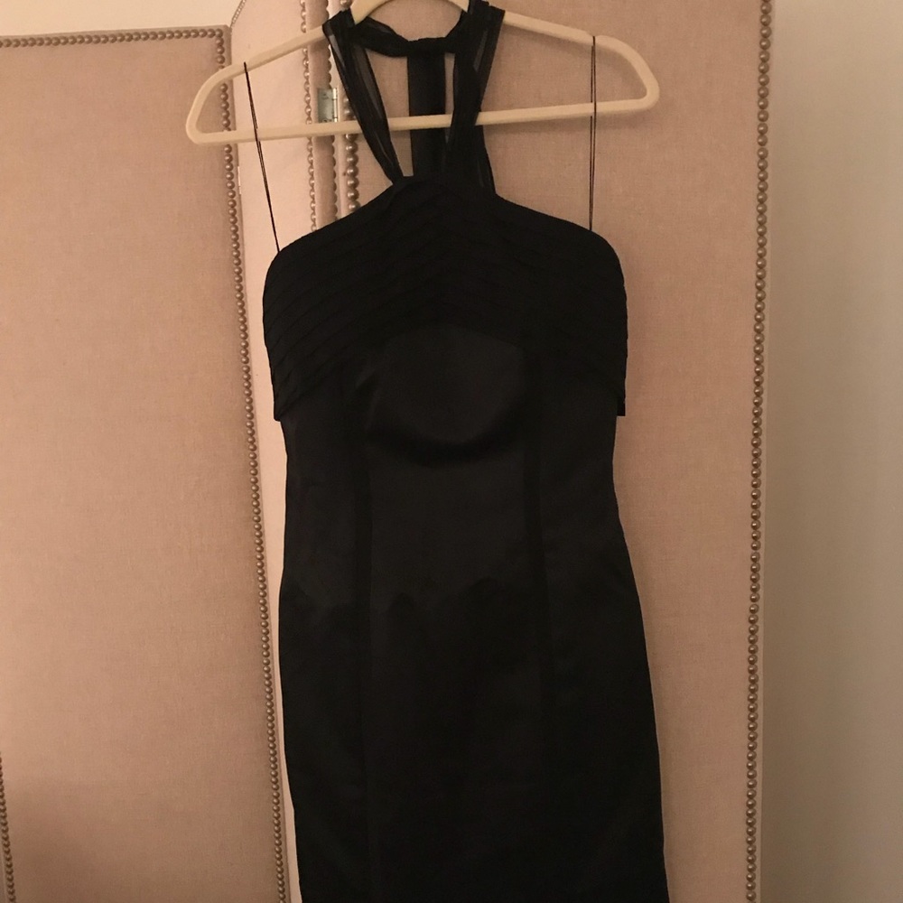 Adrianna black halter dress